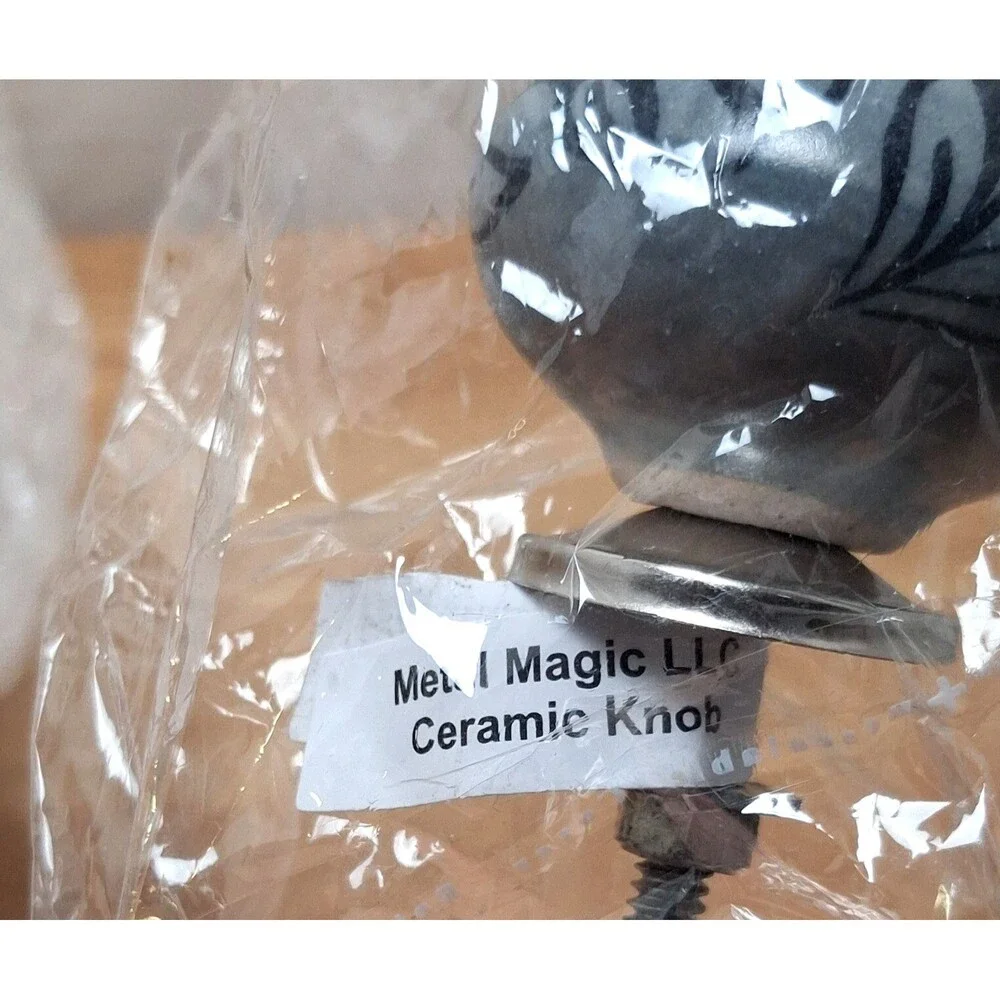 12 NEW Metal Magic LLC Ceramic Drawer Pull Knob Floral‎ Yellow Green Red Cottage